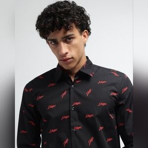 HUGO Ermo Shirt Button Down Men Long Sleeves Size Large Casual Slim Fit Cotton